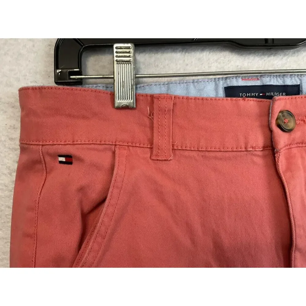 Tommy‎ Hilfiger Shorts Boys 16 Pink Chino Flat Front Twill Stretch Summer